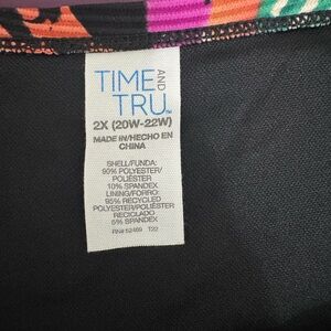 Time and Tru Multicolor Top - Size 2X